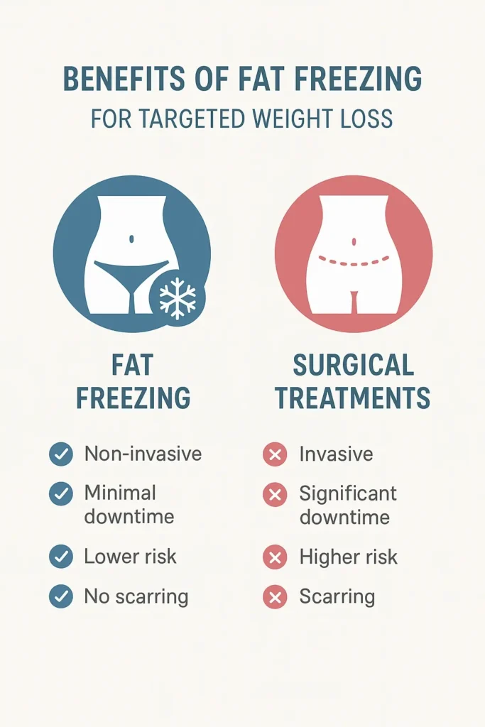 graphic showing the benefits of fat freezing Henley-on-Thames